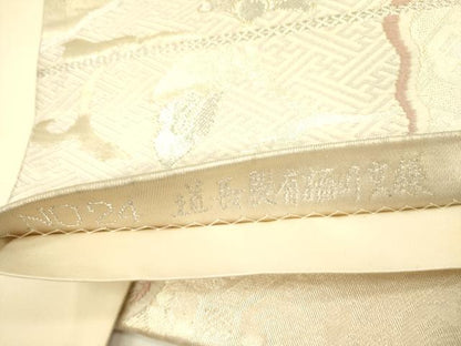 平和屋着物◎六通柄袋帯　唐織　道長裂有栖川文様　金銀糸　正絹　逸品　DABA6237op