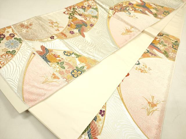 平和屋着物◎六通柄袋帯 唐織 流水鳳凰文 金銀糸 正絹 逸品