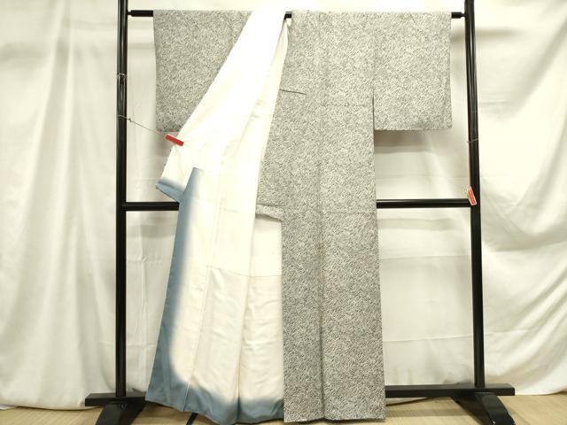 平和屋着物■上質な小紋　抽象文様　黒地　正絹　逸品　DABA6324op