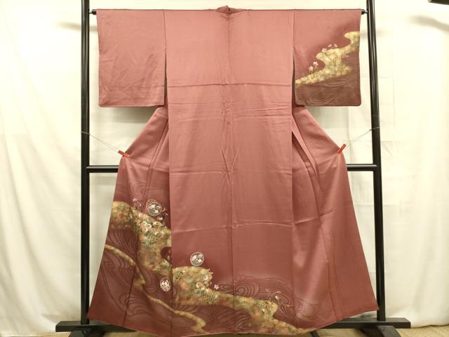 平和屋着物□訪問着 刺繍 雪輪花文 暈し染め 金彩 正絹 逸品
