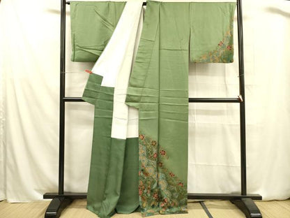 平和屋着物■訪問着　立波草花文　暈し染め　金彩　正絹　逸品　DABA6366op