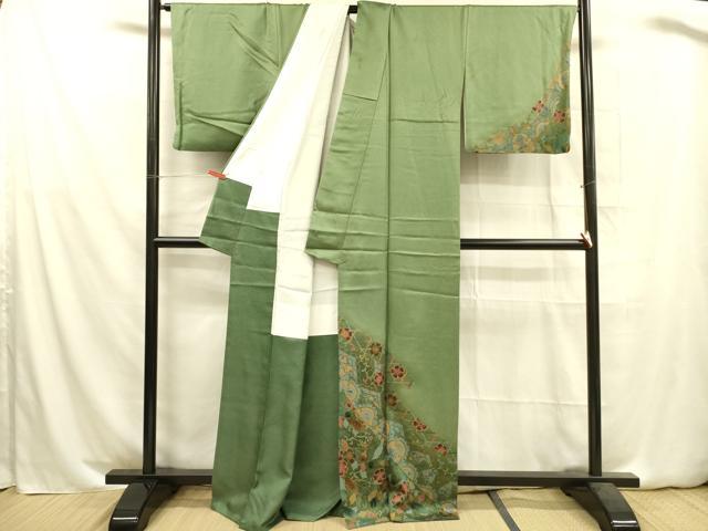 平和屋着物■訪問着　立波草花文　暈し染め　金彩　正絹　逸品　DABA6366op