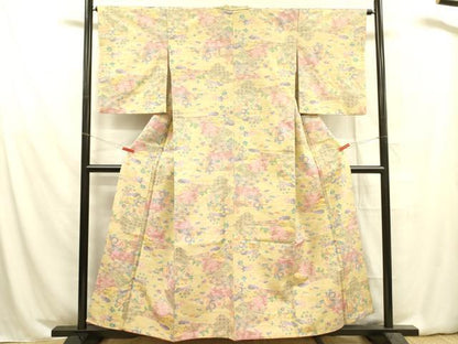 平和屋着物■上質な紬 草花 正絹 逸品 DABA6367op
