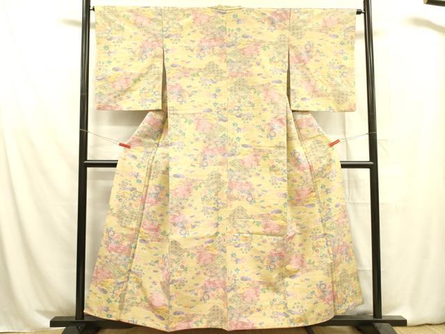 平和屋着物■上質な紬 草花 正絹 逸品 DABA6367op