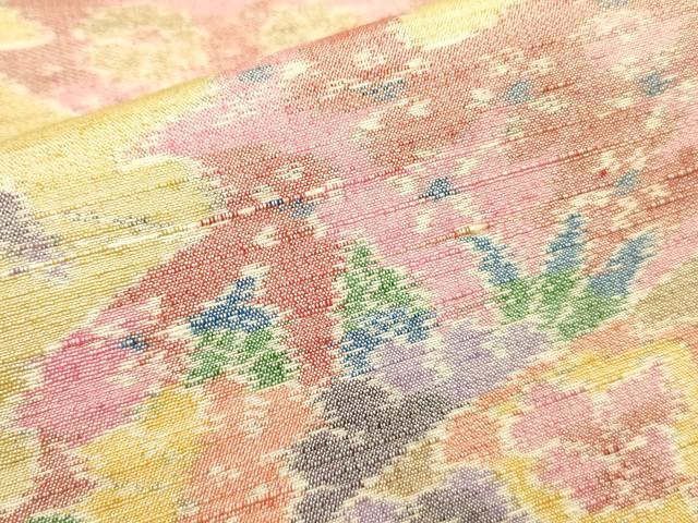 平和屋着物■上質な紬 草花 正絹 逸品 DABA6367op