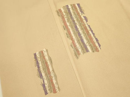 平和屋着物■訪問着　刺繍　草花　金糸　正絹　逸品　DABA6375op