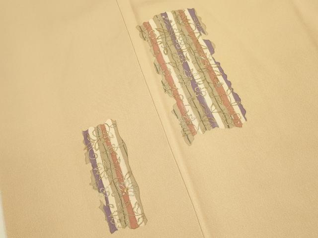 平和屋着物■訪問着　刺繍　草花　金糸　正絹　逸品　DABA6375op