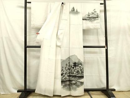 平和屋着物■訪問着　風景文　暈し染め　正絹　逸品　DABA6385op