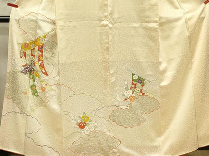 平和屋着物■訪問着　駒刺繍　几帳花文　金彩　正絹　逸品　DABA6388op