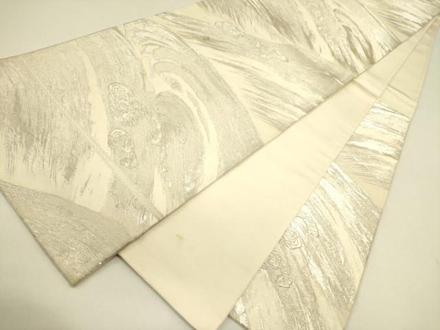 平和屋着物◎西陣　服部織物謹製　六通柄袋帯　松風　銀糸　正絹　逸品　DABA6424op