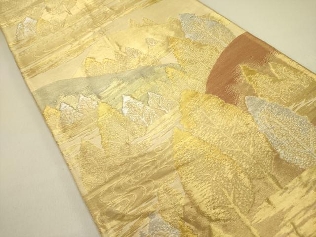 平和屋着物◎六通柄袋帯　樹林文　金銀糸　正絹　逸品　DABA6425op