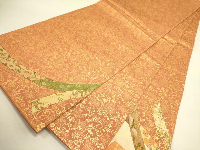 平和屋着物◎太鼓柄袋帯　切嵌　鬘帯花文　金糸　正絹　逸品　DABA6510op