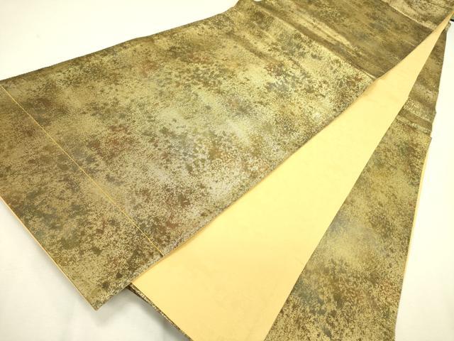 平和屋着物◎全通柄袋帯 霞文 金糸 正絹 逸品 DABA6582op