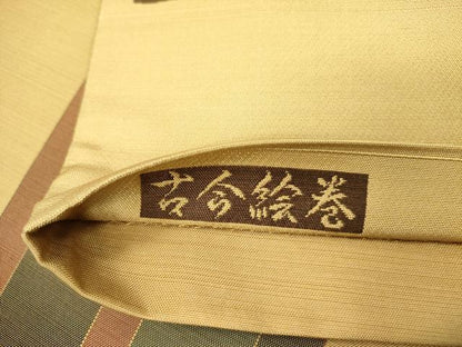 平和屋着物◎両面 六通柄袋帯 紹巴 古今絵巻 正絹 逸品 DABA6601op