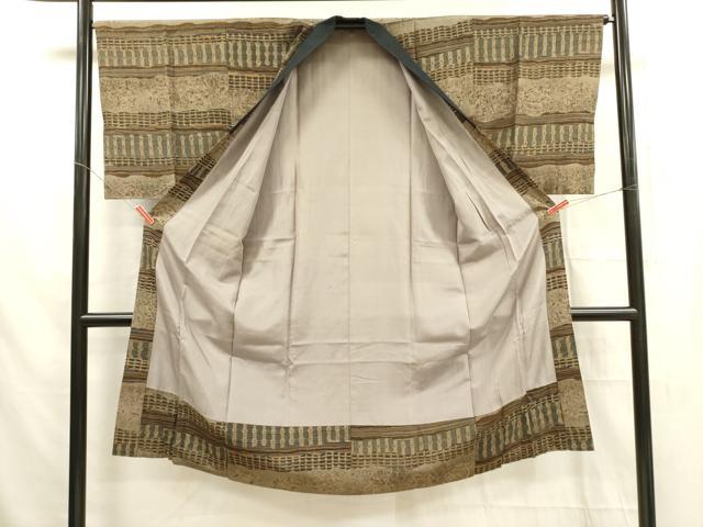 平和屋着物■男性　長襦袢　袷　横段抽象文様　正絹　逸品　DABA6682op