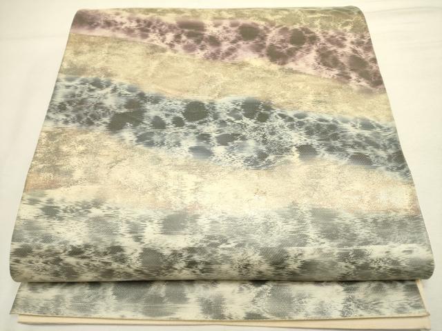 平和屋着物◎六通柄袋帯 霞文 正絹 逸品 DABA6765op