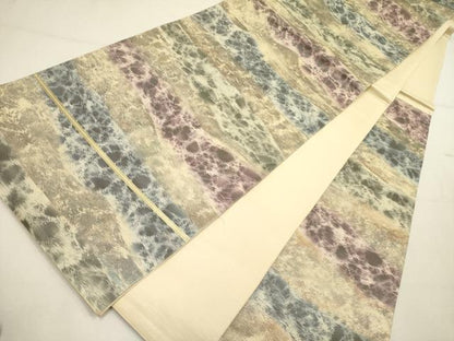平和屋着物◎六通柄袋帯 霞文 正絹 逸品 DABA6765op