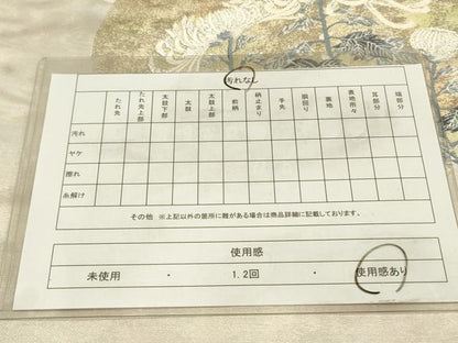平和屋着物◎太鼓柄袋帯　唐織　乱菊　銀糸　正絹　逸品　DABA6769op