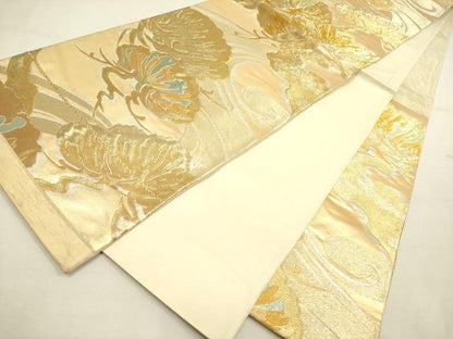 平和屋着物◎六通柄袋帯　枝松　金銀糸　正絹　逸品　DABA6775op