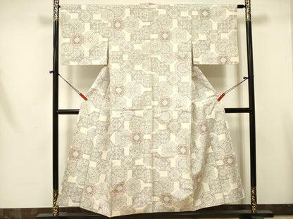 平和屋着物■上質な紬 蜀江花文 正絹 逸品 DABA6789op