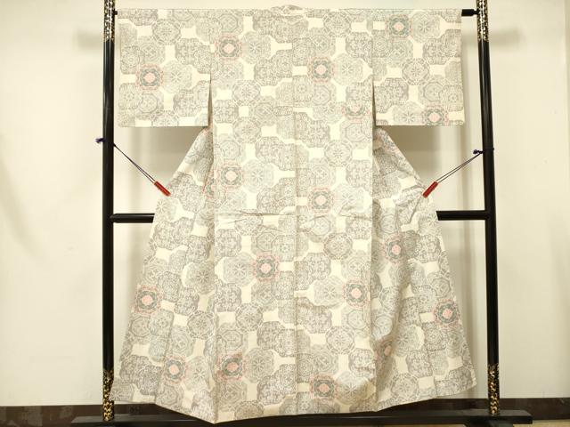平和屋着物■上質な紬 蜀江花文 正絹 逸品 DABA6789op