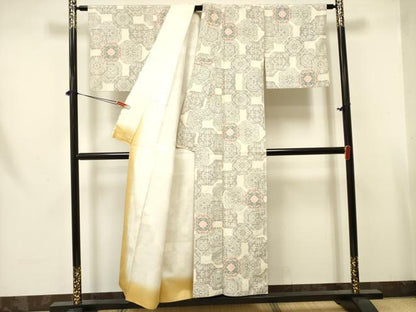 平和屋着物■上質な紬 蜀江花文 正絹 逸品 DABA6789op