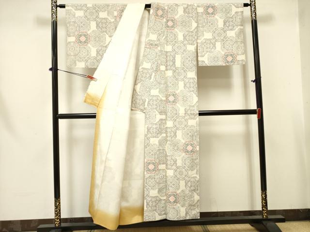 平和屋着物■上質な紬 蜀江花文 正絹 逸品 DABA6789op