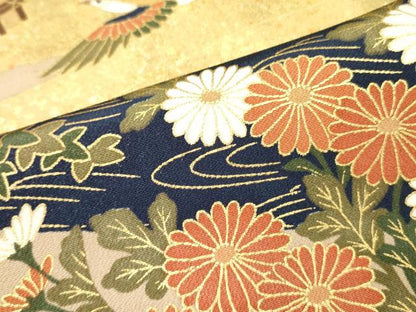 平和屋着物■豪華黒留袖 飛鶴風景花文 金彩 正絹 逸品 DABA6852op