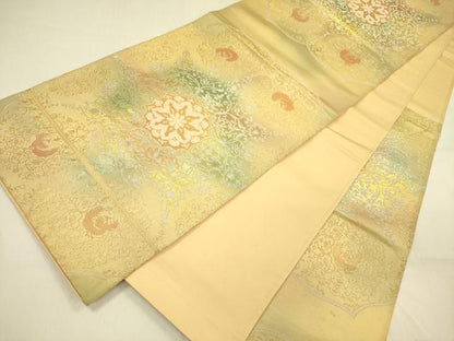 平和屋着物◎六通柄袋帯　宝相華　金銀糸　正絹　逸品　DABA6925op