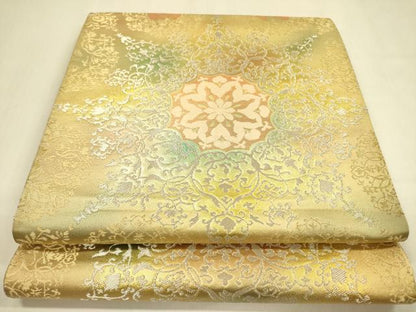 平和屋着物◎六通柄袋帯　宝相華　金銀糸　正絹　逸品　DABA6925op