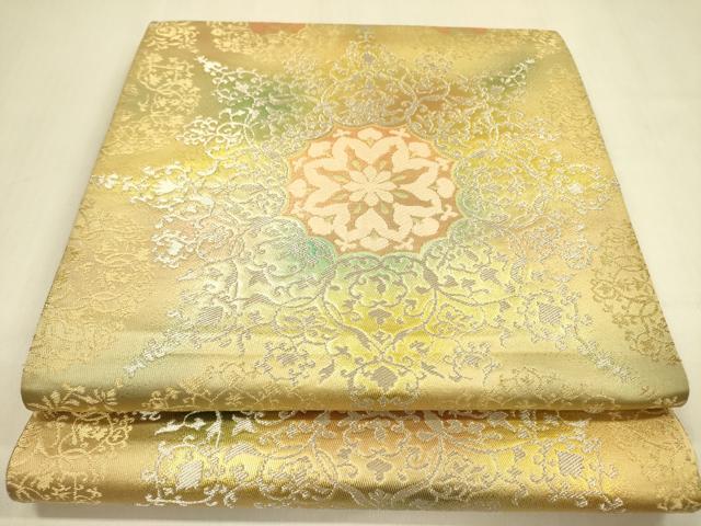 平和屋着物◎六通柄袋帯　宝相華　金銀糸　正絹　逸品　DABA6925op