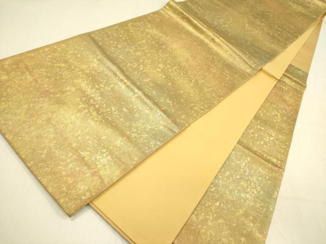 平和屋着物◎六通柄袋帯　霞文　金彩　引箔　正絹　逸品　DABA6938op