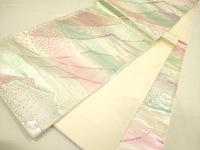 平和屋着物◎六通柄袋帯　唐織　舞蝶文　正絹　逸品　DABA6958op