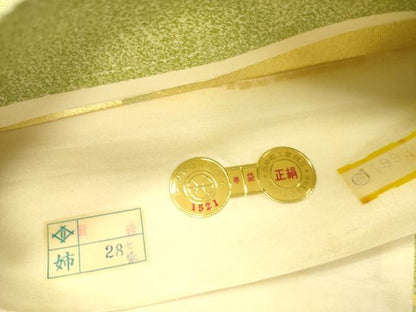 平和屋着物◎西陣　六通柄袋帯　霞文　金糸　証紙付き　正絹　逸品　DABA6968op