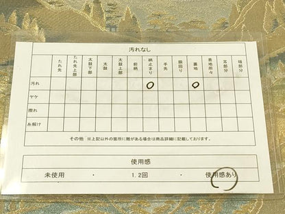 平和屋着物◎六通柄袋帯　風景文　金銀糸　正絹　逸品　DABA6969op