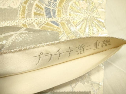 平和屋着物◎六通柄袋帯　唐織　京どんす　プラチナ箔二重織　正絹　逸品　DABA6970op