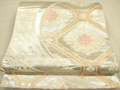 平和屋着物◎六通柄袋帯　唐織　蜀江花文　金銀糸　正絹　逸品　DABA6986op