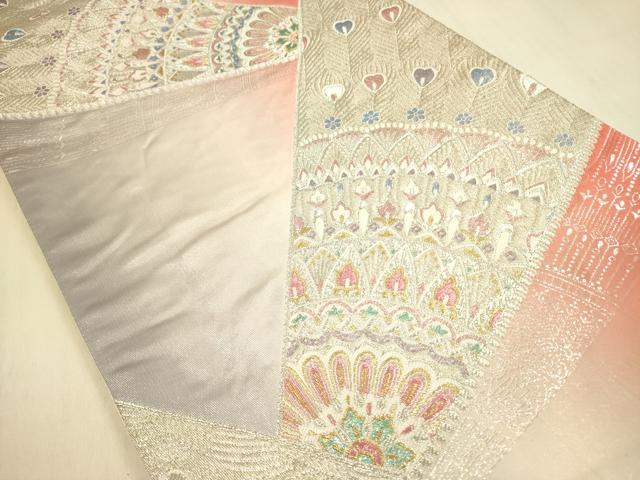 平和屋着物◎六通柄袋帯　正倉院花羽文　金銀糸　正絹　逸品　DABA6989op
