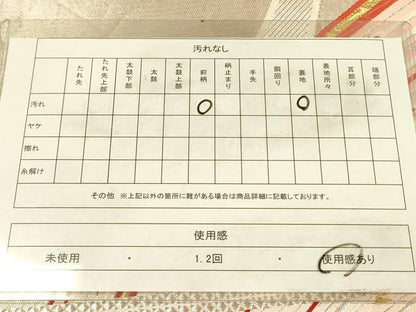 平和屋着物◎六通柄袋帯　唐織　正倉院羽文　金銀糸　正絹　逸品　DABA6994op