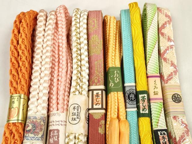 平和屋着物●和装小物　帯締め10本セット　高麗組　大和組　礼装用　金糸　逸品　未使用　CABF7232ju 平和屋着物○和装小物 帯締め10本セット 手組紐 高麗組 八つ