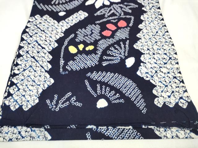 平和屋着物∴夏物 浴衣 有松鳴海絞 反物 着尺 扇面散らし 綿 逸品 未使用 DABA7012zzz