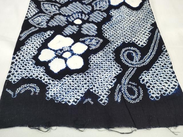 平和屋着物∴夏物 浴衣 有松鳴海絞 反物 着尺 花散らし 綿 逸品 未使用 DABA7014zzz