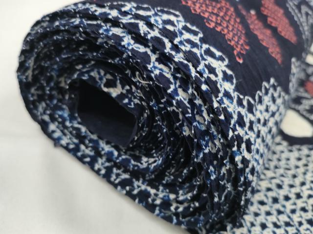 平和屋着物∴夏物 浴衣 有松鳴海絞 反物 着尺 向日葵 ひまわり 綿 逸品 未使用 DABA7015zzz