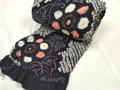 平和屋着物∴夏物 浴衣 有松鳴海絞 反物 着尺 湯のし前 花繋ぎ 綿 逸品 未使用 DABA7022zzz