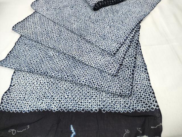 平和屋着物∴夏物 浴衣 有松鳴海絞 反物 着尺 三浦絞り 綿 逸品 未使用 DABA7027zzz