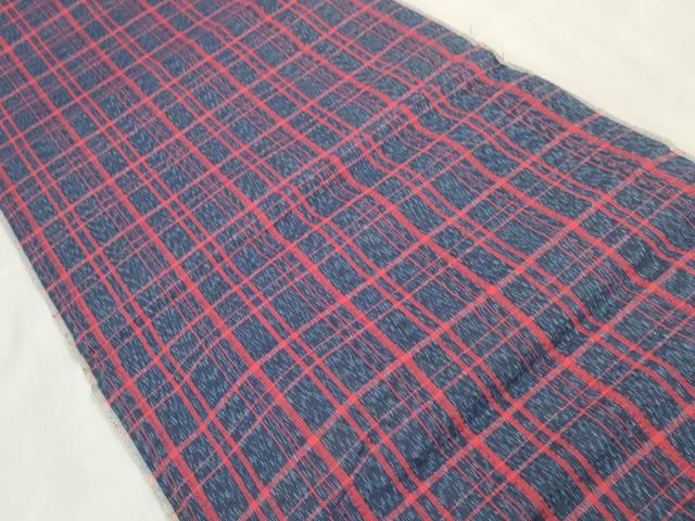 平和屋着物∴夏物 阿波しじら織 浴衣 反物 着尺 正藍染 格子