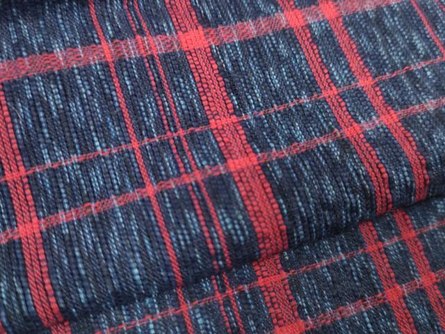 平和屋着物∴夏物　阿波しじら織　浴衣　反物　着尺　正藍染　格子　箱付き　綿　逸品　未使用　DABA7029zzz 平和屋着物∴夏物 阿波しじら織 浴衣 反物 着尺 正藍染 格子