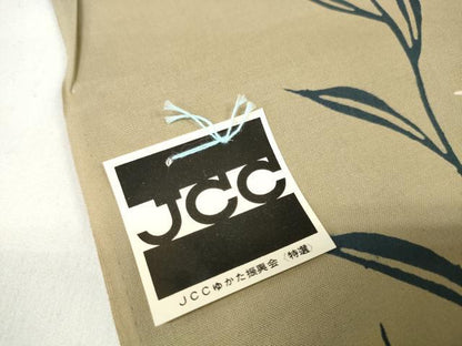 平和屋着物∴夏物 世界的ファッションデザイナー 山本寛斎 kansaiブランド 浴衣 反物 着尺 杜若に蜻蛉 綿 逸品 未使用 DABA7037zzz