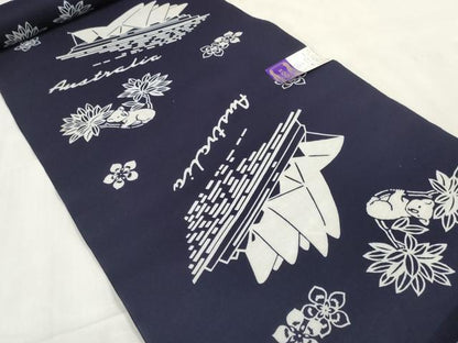 平和屋着物∴夏物 浴衣 反物 着尺 オーストラリア オペラハウス コアラ 綿 逸品 未使用 DABA7038zzz