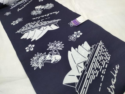 平和屋着物∴夏物 浴衣 反物 着尺 オーストラリア オペラハウス コアラ 綿 逸品 未使用 DABA7039zzz